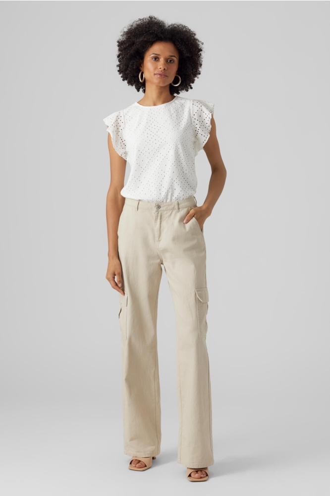 VMTASSA SL FRILL TOP NOOS 10286067 Snow White